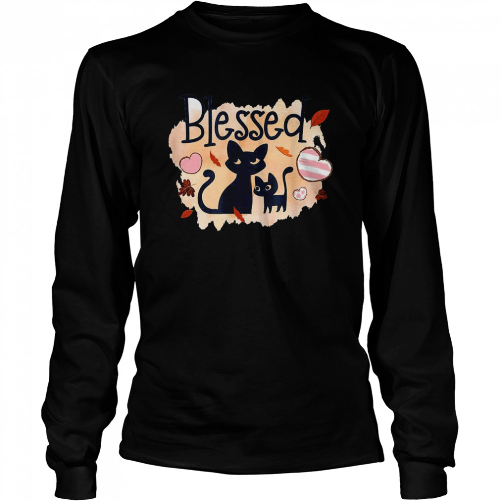 Cat Halloween Blessed  Long Sleeved T-shirt