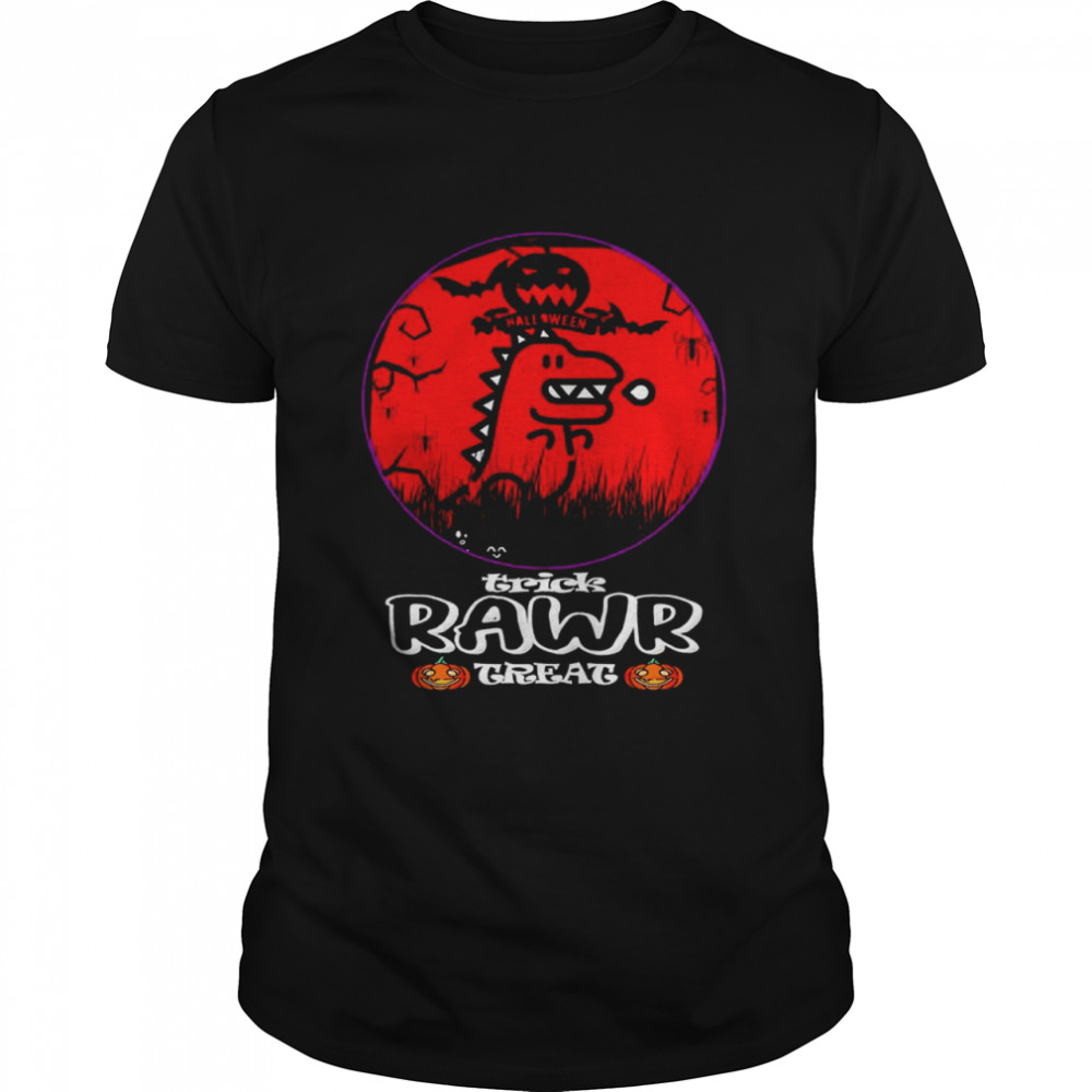 Halloween T-rex chibi trick rawr treat shirt