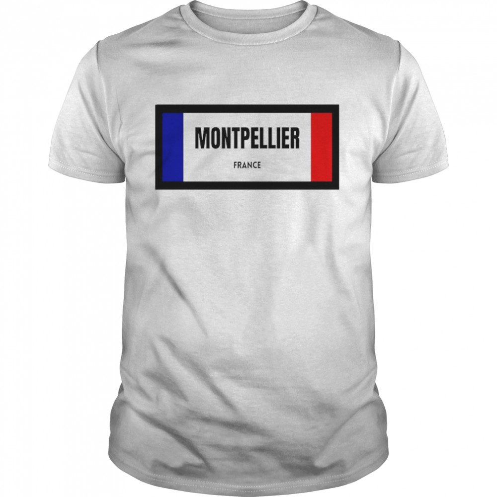 Montpellier city in French flag shirt