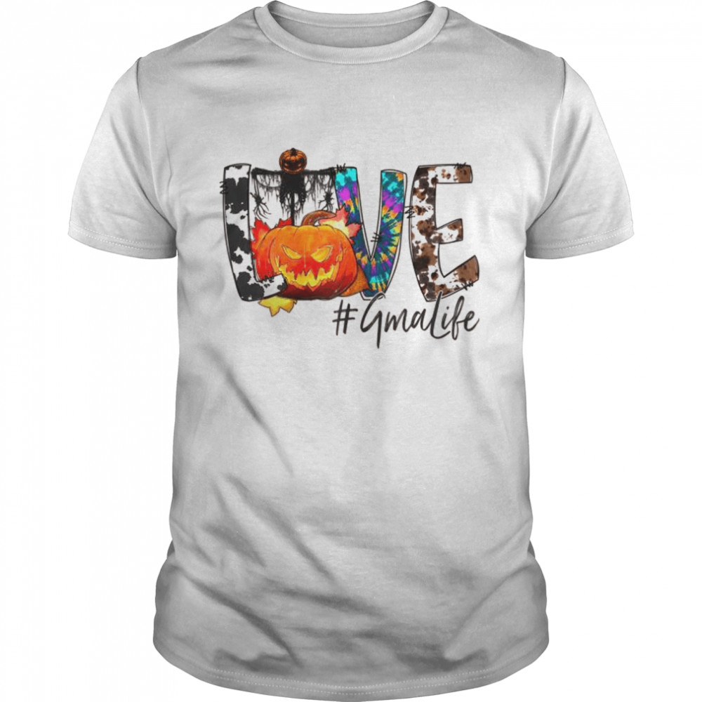 Pumpkin halloween Love Gma life grandma Shirt