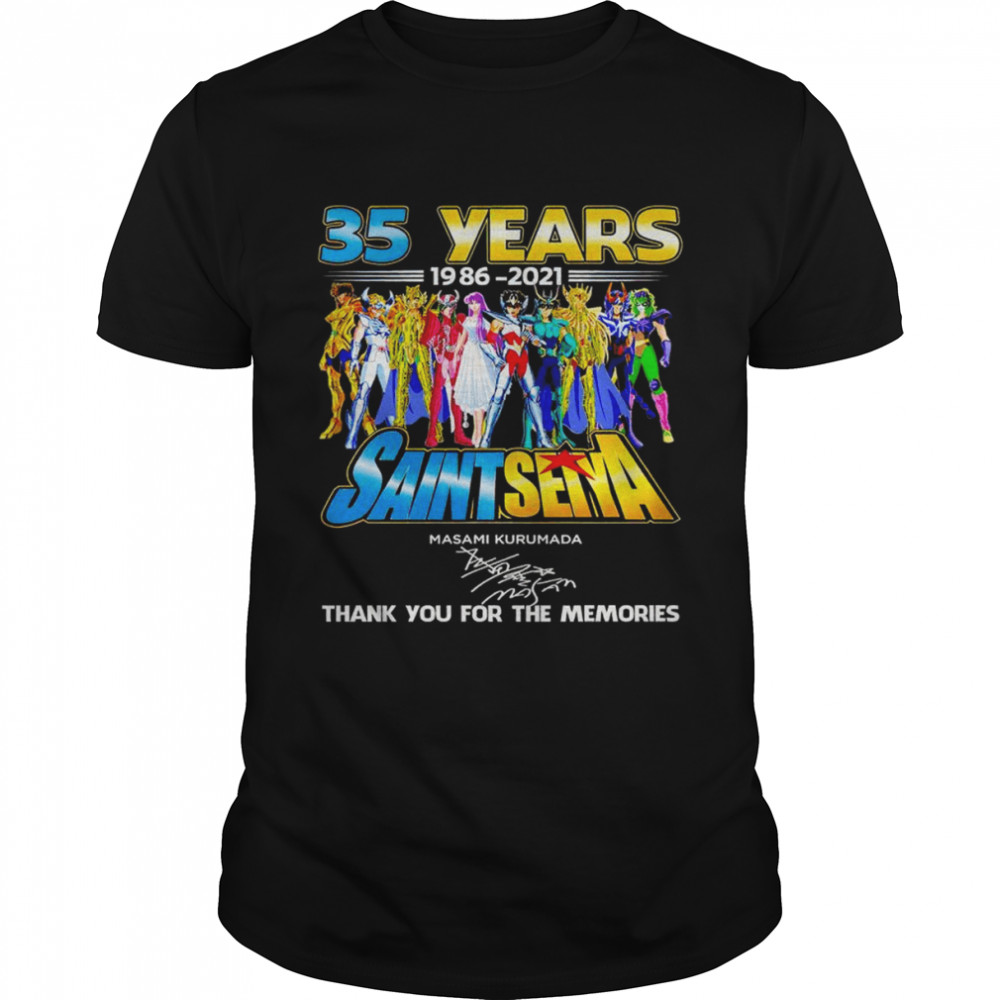 35 years 1986 2021 Saint Seiya Masami Kurumada signature thank you for the memories shirt