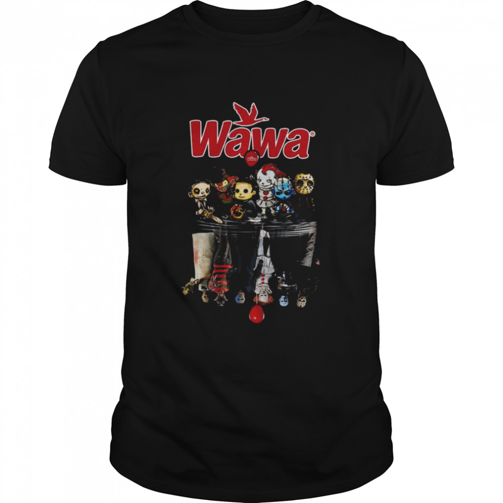 Horror Movies Characters Chibi Water Reflection Wawa Halloween Shirt