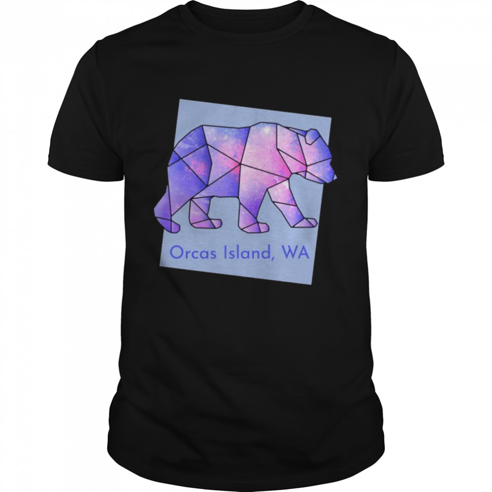 Orcas Island Galaxy Bear Abstract Geometrical Animal Stars Shirt