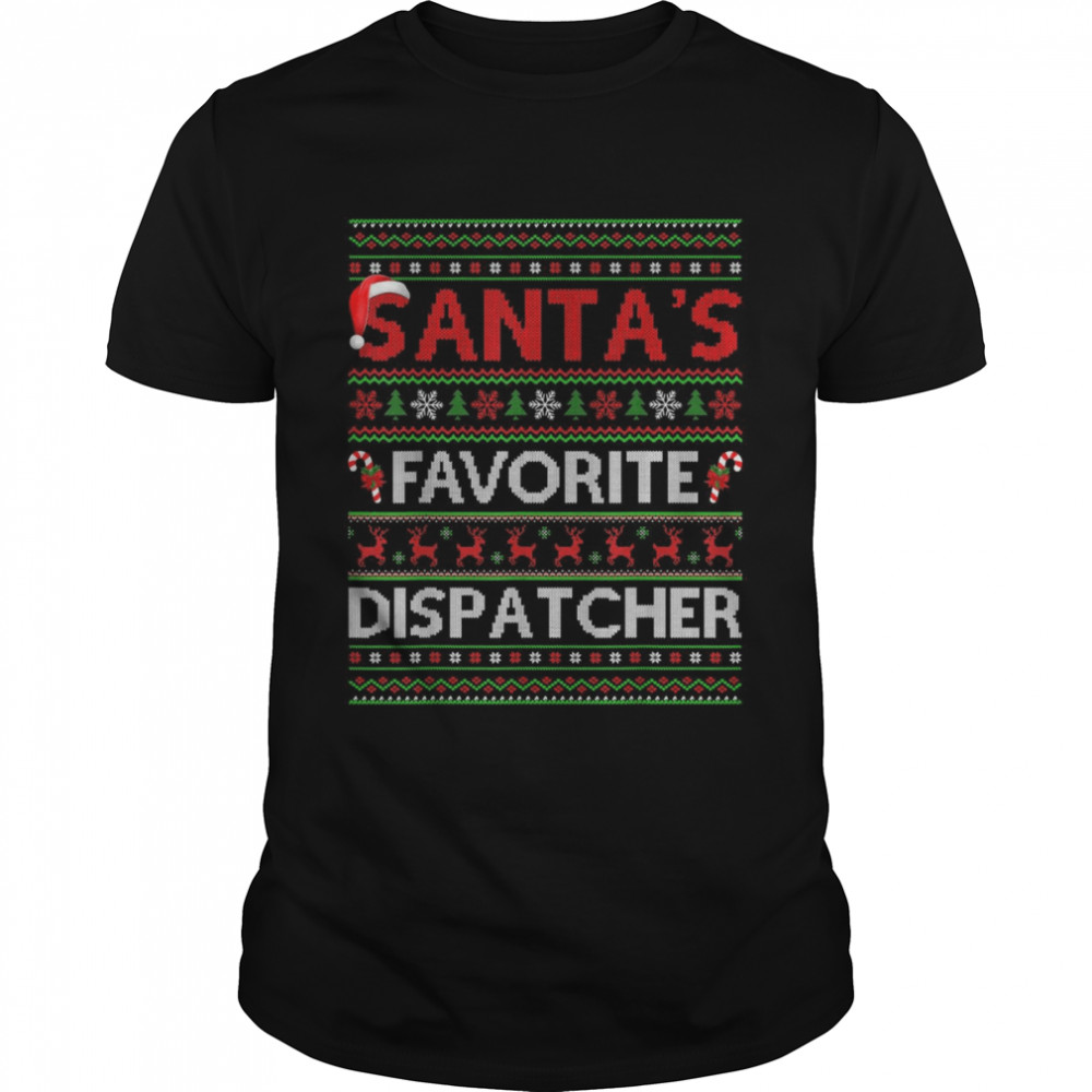 Ugly Xmas Lighting Santa’s Favorite Dispatcher Christmas Shirt