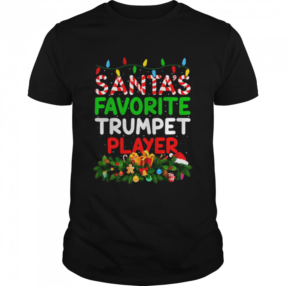 Xmas Lighting Santa’s Favorite Trumpet Player Christmas Shirt