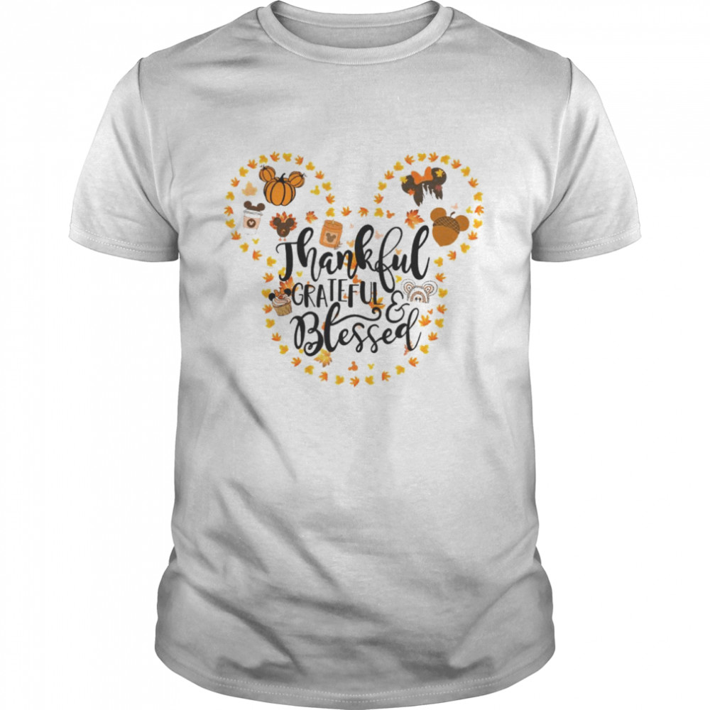 Disney Thankful Grateful Blessed Halloween Shirt