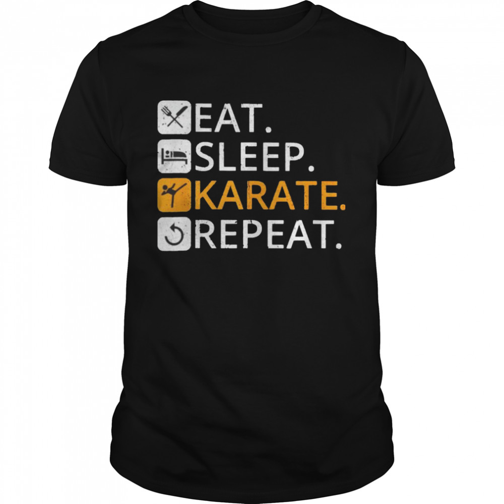 Eat sleep karate repeat shirt