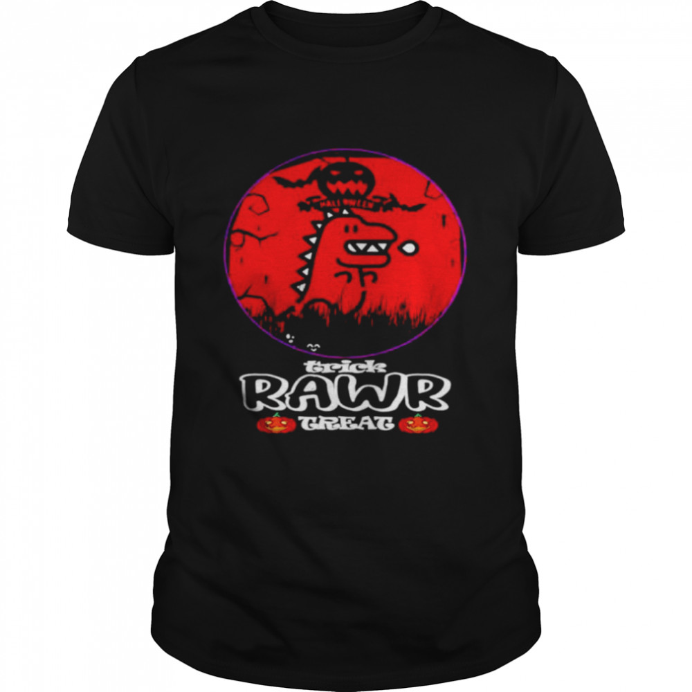 Halloween T-rex Chibi Trick Rawr Treat shirt