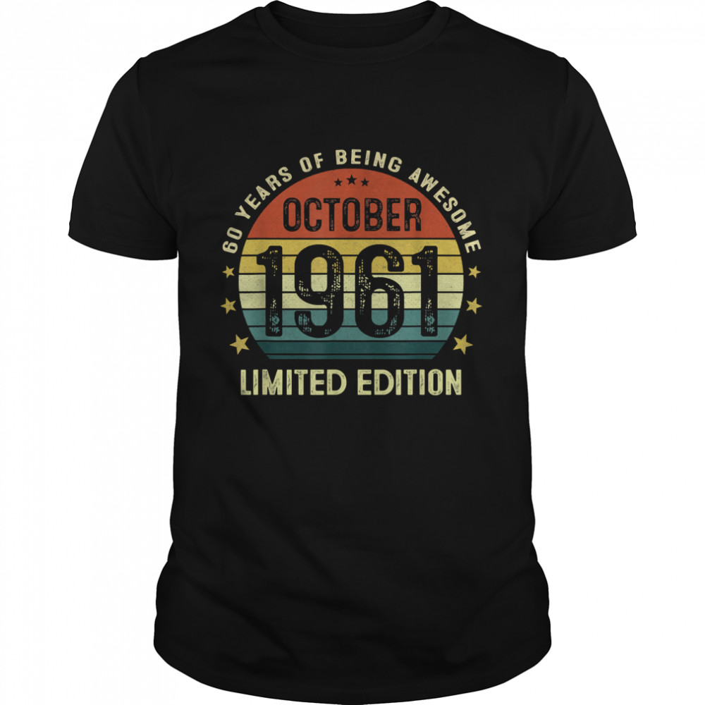 59 Years Old Vintage October 1961 59th Birthday Shirt