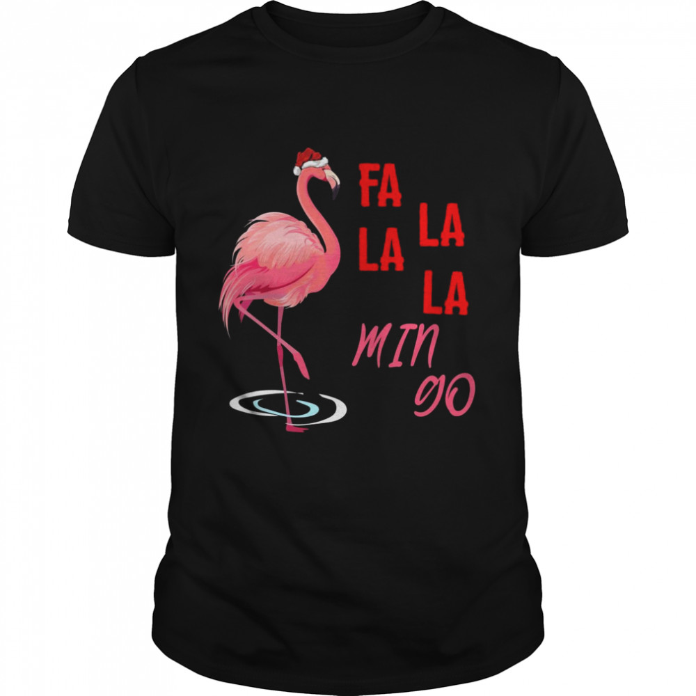 Flamingo Xmas Lighting FA LA LA LA Mingo Christmas Shirt