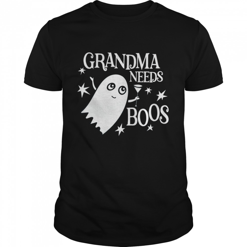 Grandma Needs Boos Drink Wine Happy Halloween  Classic Men's T-shirt