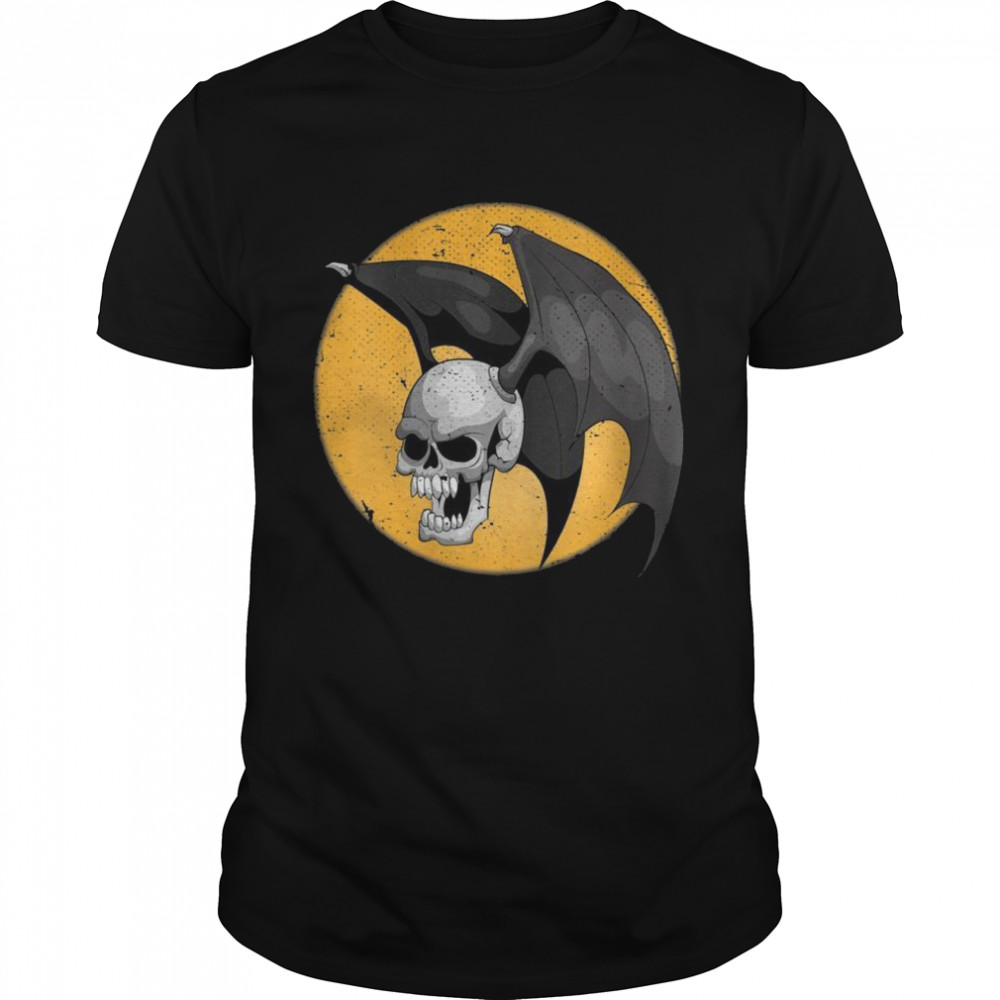 Spooky Bat Skull Halloween Costume Scary Skeleton Shirt