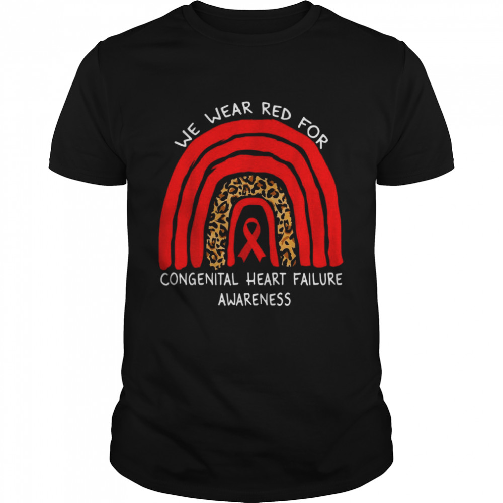 Leopard Rainbow Awareness Congenital Heart Failure Shirt