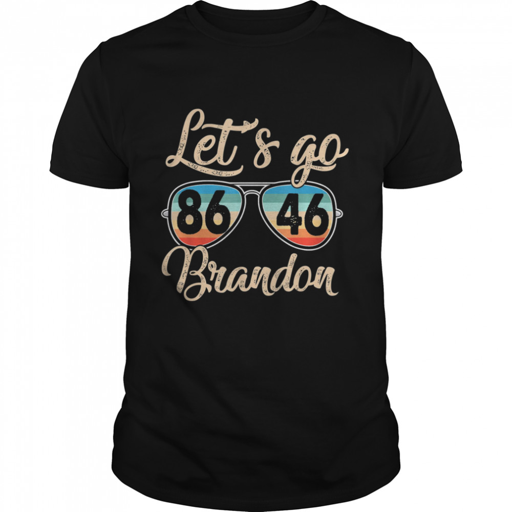 Lets Go Brandon 8646 Retro American Flag Impeach Biden Shirt