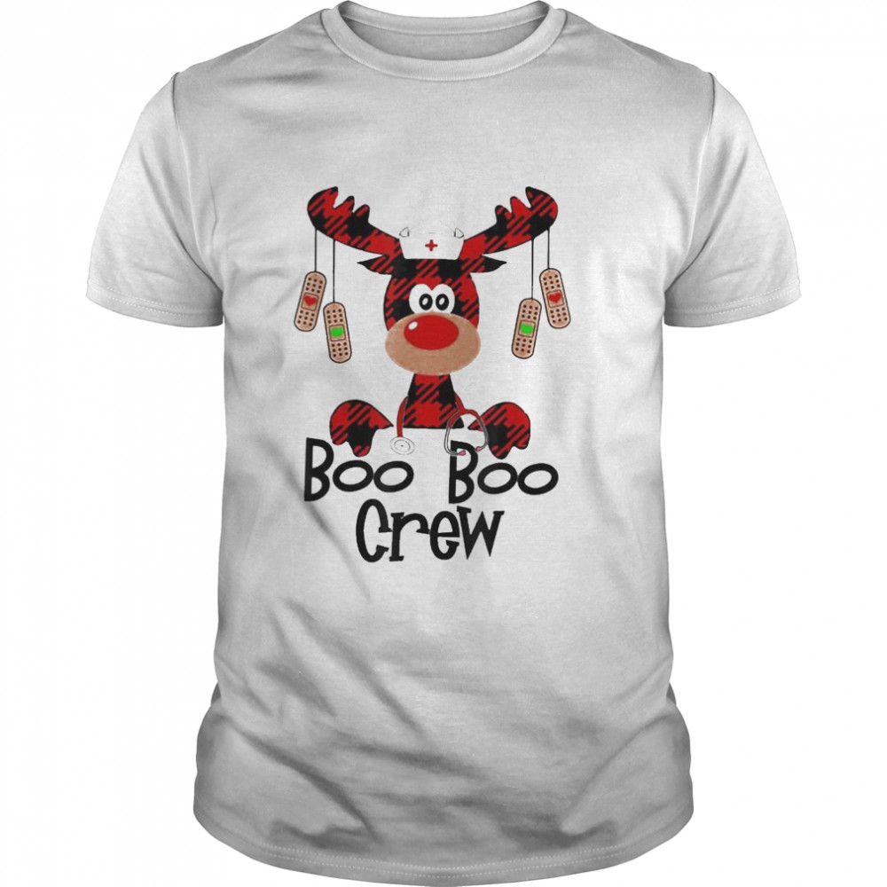 Nice Reindeer Nurse Boo Boo Crew Merry Christmas 2021 Tee Shirt