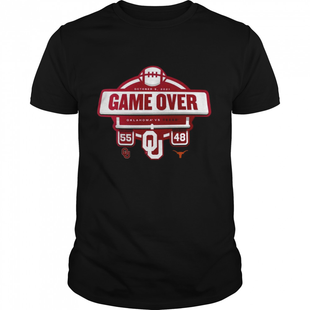 Oklahoma Sooners vs Texas Longhorns 55 48 2021 Football Score T-Shirt