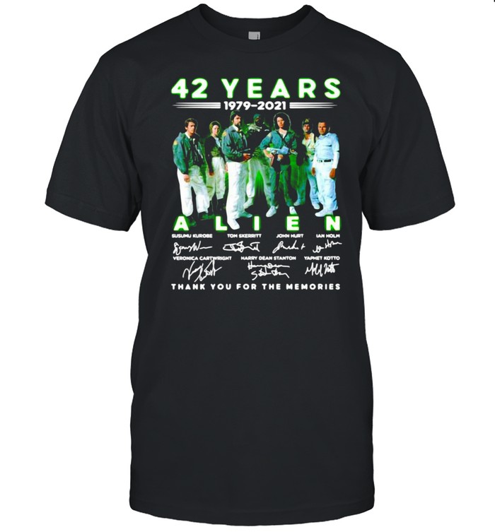 42 Years 1979-2021 Alien Signatures Thank You For The Memories T-shirt