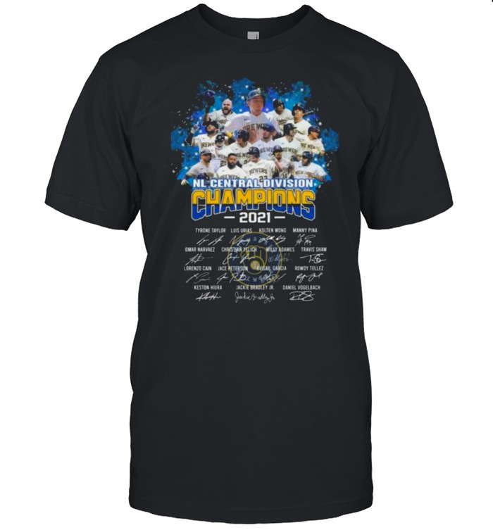 Milwaukee Brewers Nl Central Division Champions 2021 signatures t-shirt