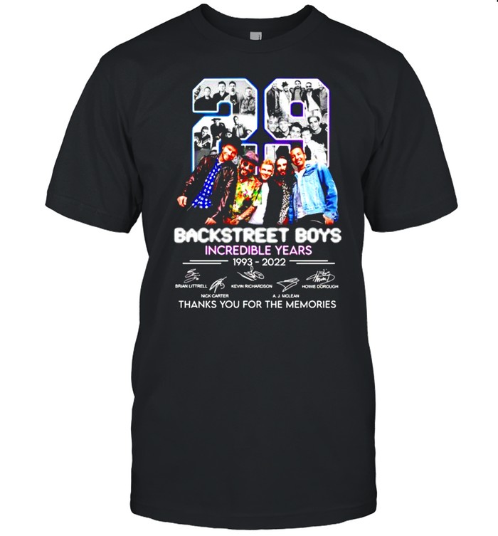 Original backstreet Boys incredible years 1993 2022 thank you for the memories shirt