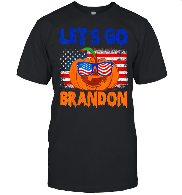 Pumpkin Sunglasses-Let’s Go Brandon Halloween Shirt