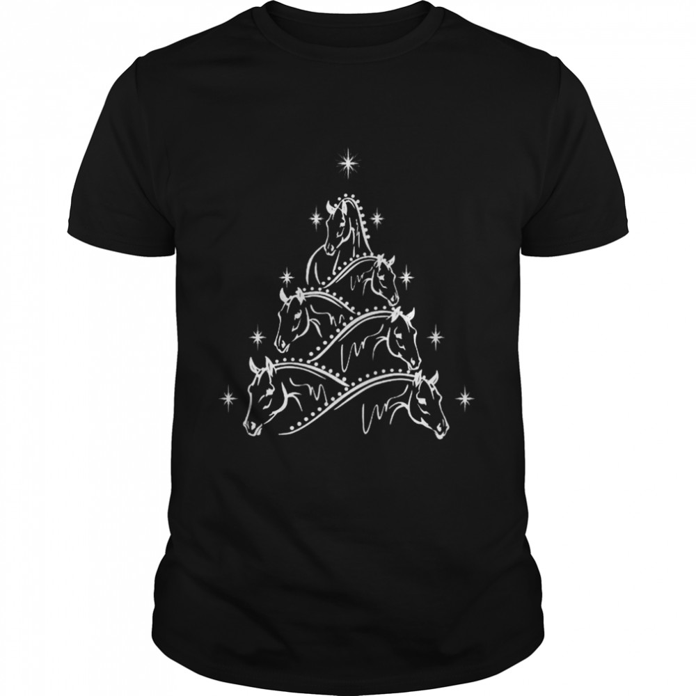 Horses Tree Merry Christmas shirt