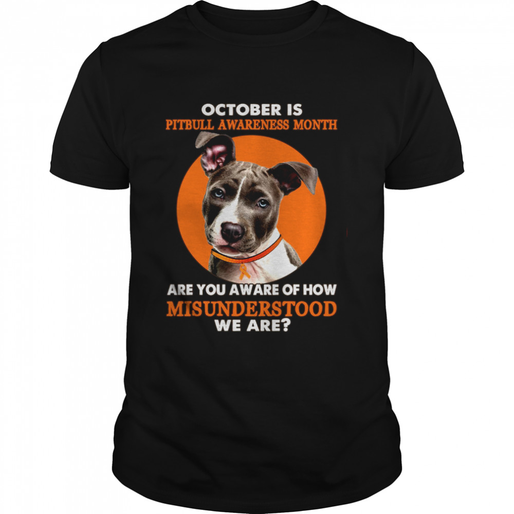 October Is Pitbull Awareness Month Are You Aware Of How Misunderstood We Are Shirt