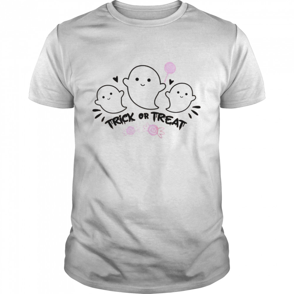 Trick or Treat Girl Pink Halloween Candy Ghost Squad Shirt