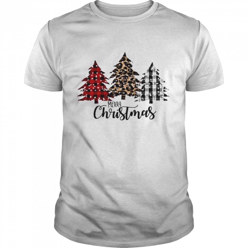 Merry christmas tree leopard shirt