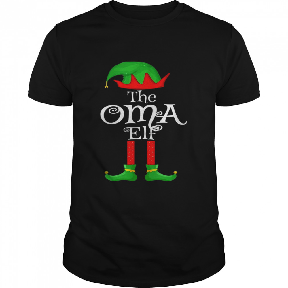 Oma Elf Matching Family Group Christmas Party Pajama Shirt