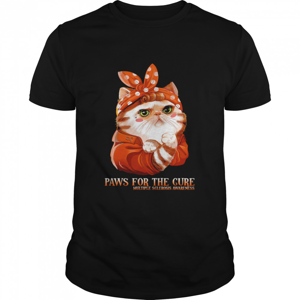 Cat paws for the cure multiple sclerosis awareness shirt