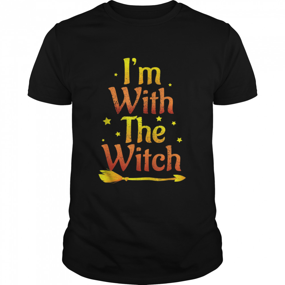 I’m With The Witch Halloween Couple Matching Costume Shirt