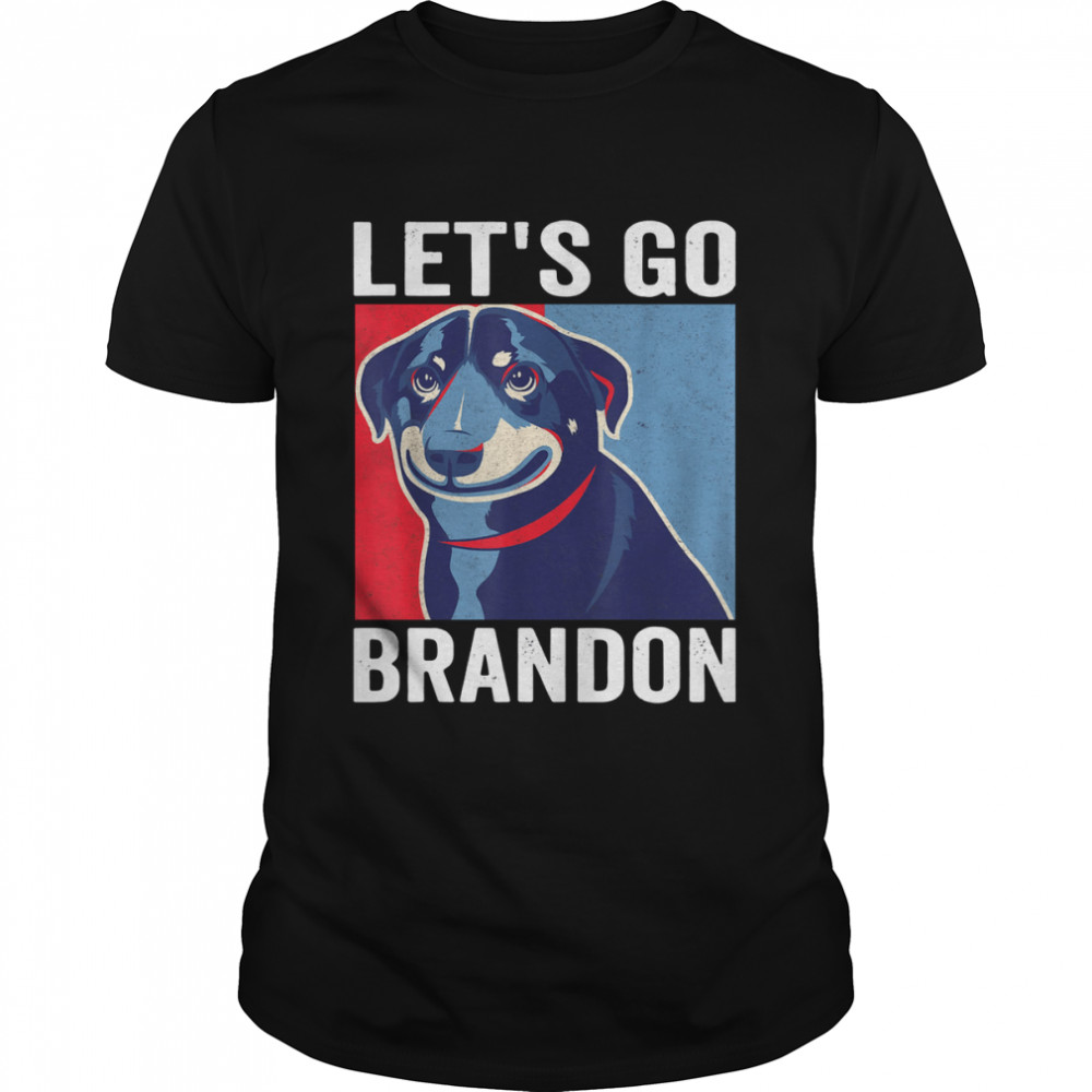 Vintage Smiling Dog Let’s Go Brandon Meme Shirt