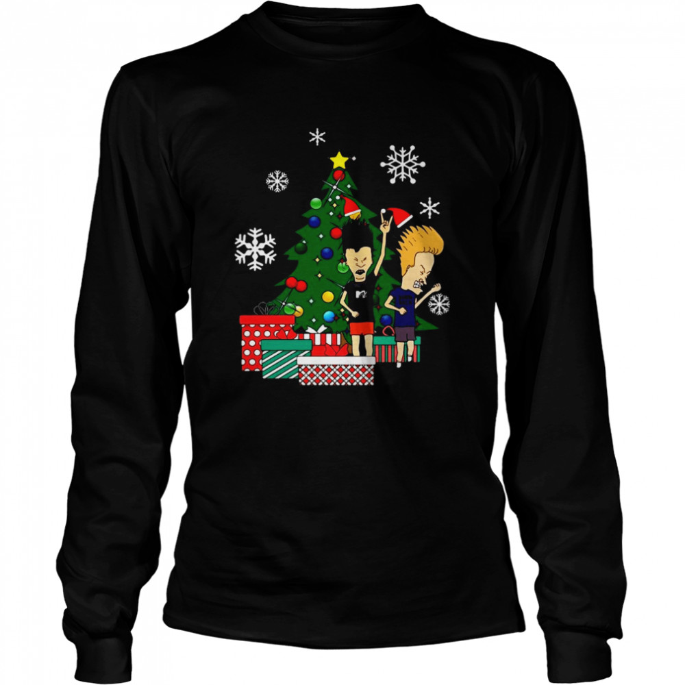 Beavis And Butthead Around The Christmas Tree Essential  Long Sleeved T-shirt