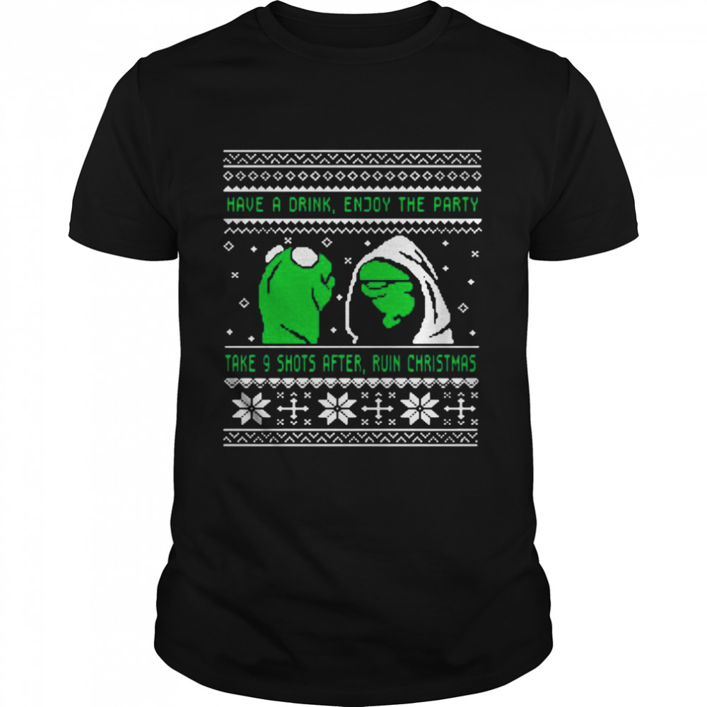 Kermit Ugly Christmas Sweater Tri Blend Shirt