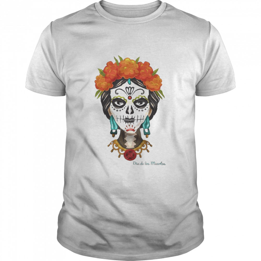 Lady Sugar Skull Dia de los Muertos shirt