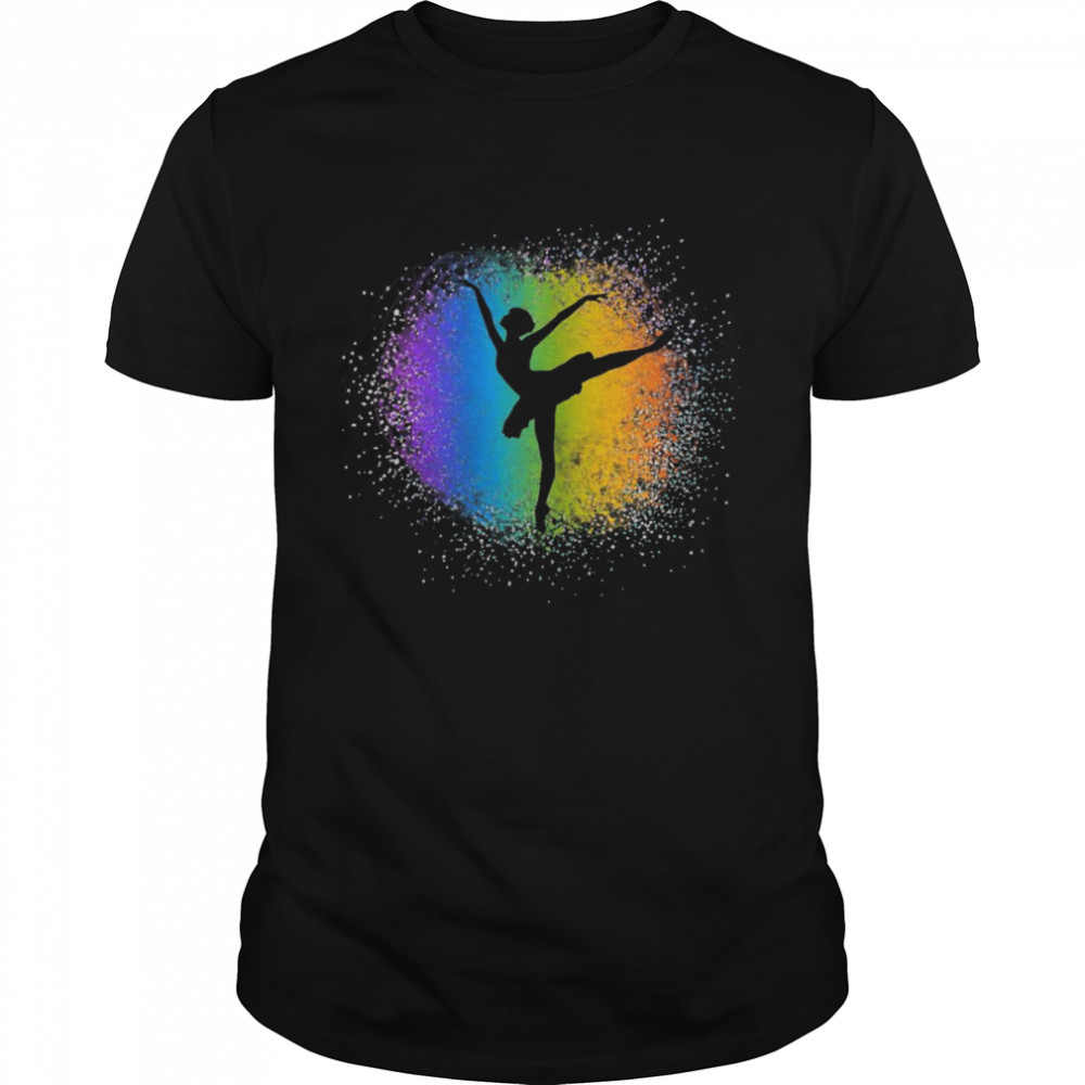 Rainbow Ballet Dancer Ballerina Artistic Modern Dance Tutu Shirt