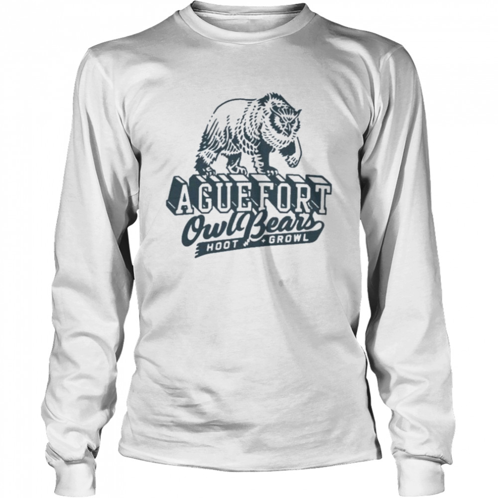 Aguefort Owl Bear Hoot Growl T-shirt Long Sleeved T-shirt