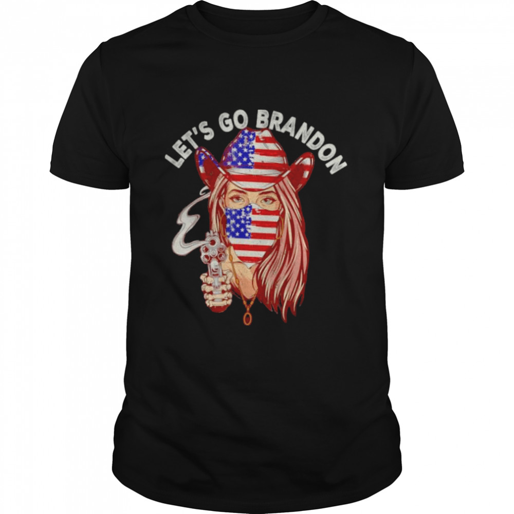 Lets Go Brandon American Flag Cowgirl shirt