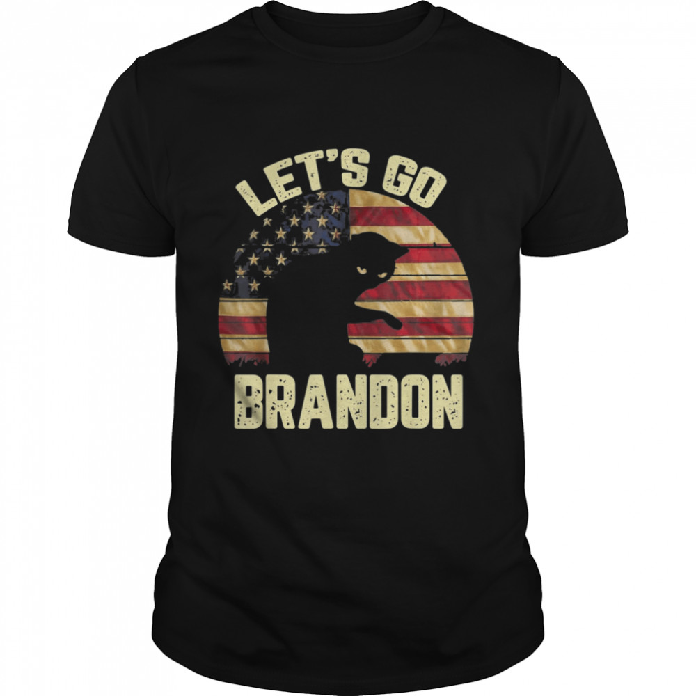 Let’s Go Brandon US Flag ANGRY CAT Shirt