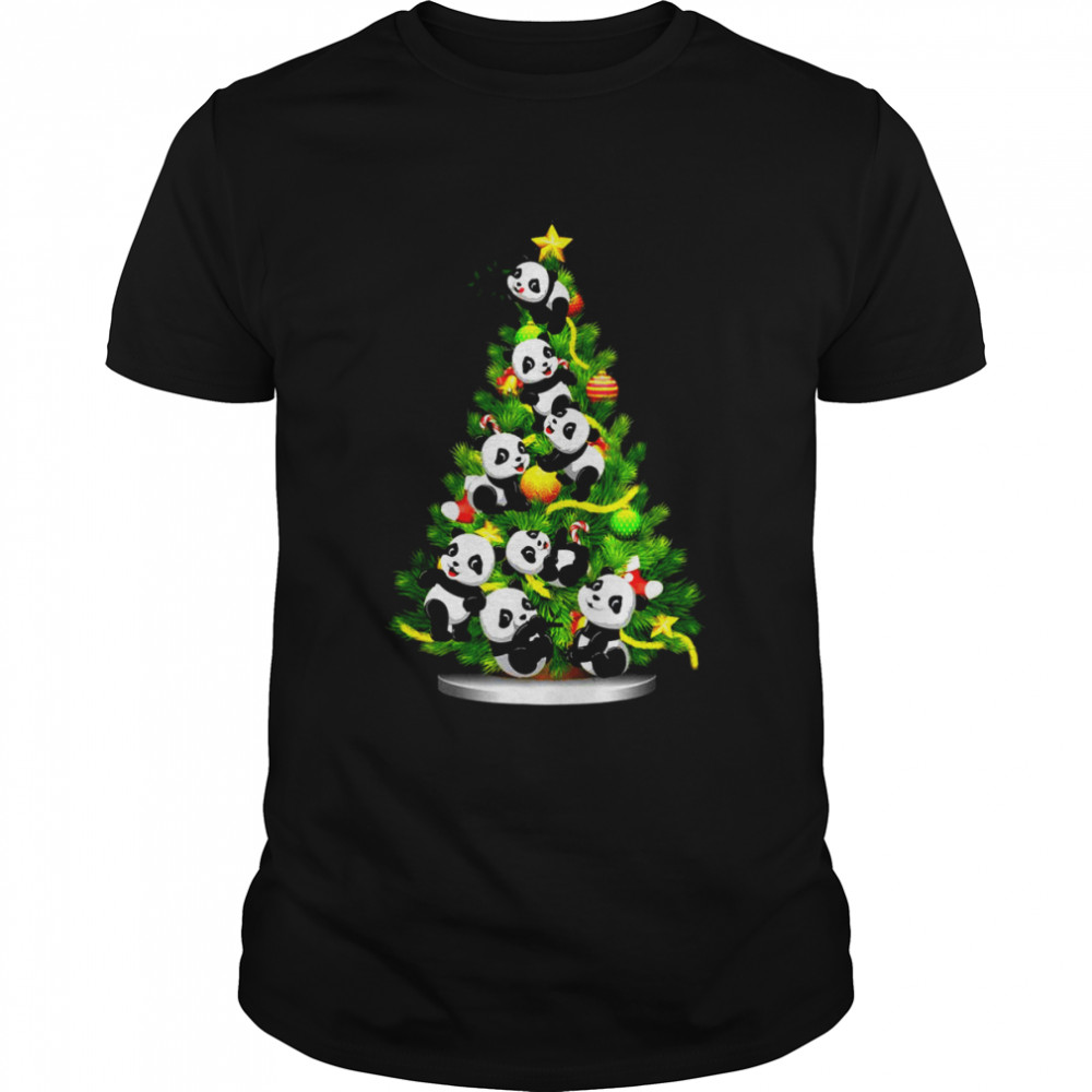 Panda Christmas Tree Decorations Ornaments Gifts Panda Lover T Shirt