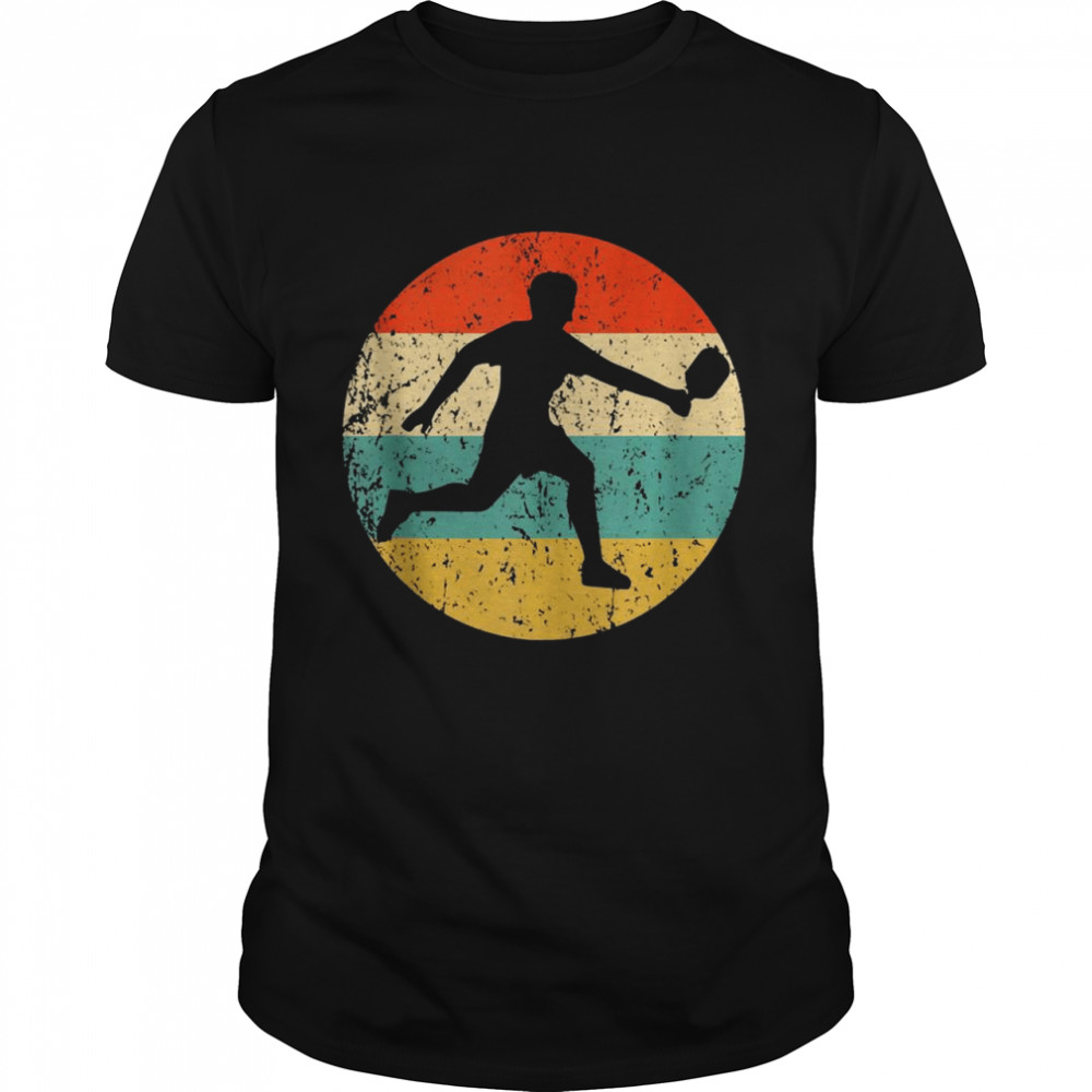 Pickleball Player Silhouette Retro Sports Shirt