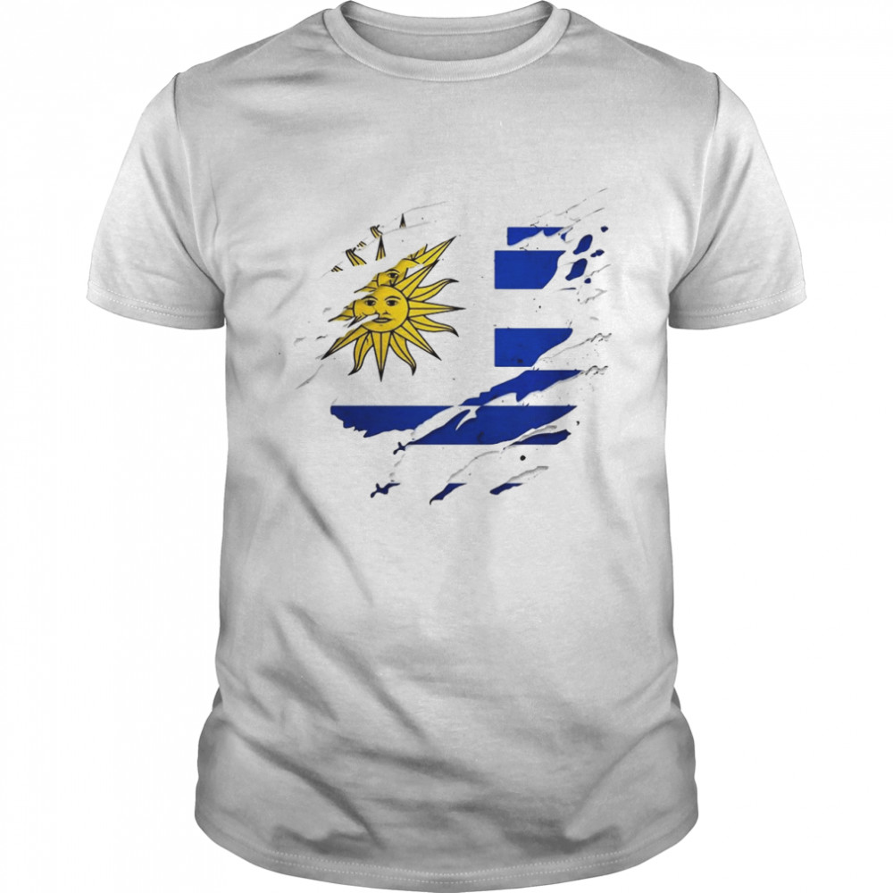 Proud Uruguayan Torn Ripped Uruguay Flag Shirt