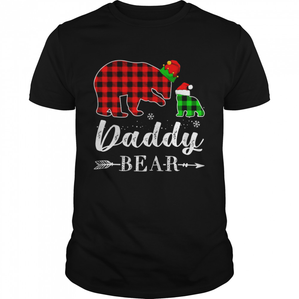 Red Plaid Daddy Bear Matching Family Christmas Pajama Shirt