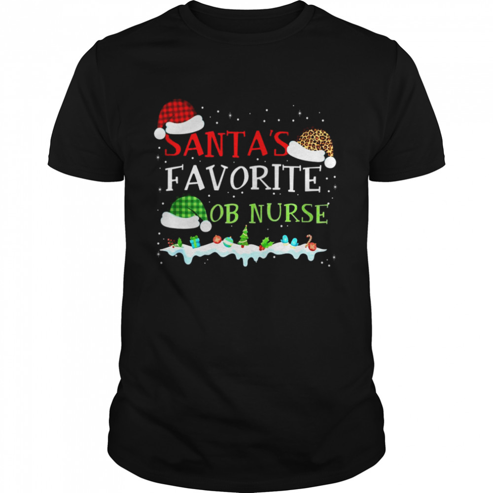 Santa’s Favorite OB Nurse Christmas Xmas Shirt