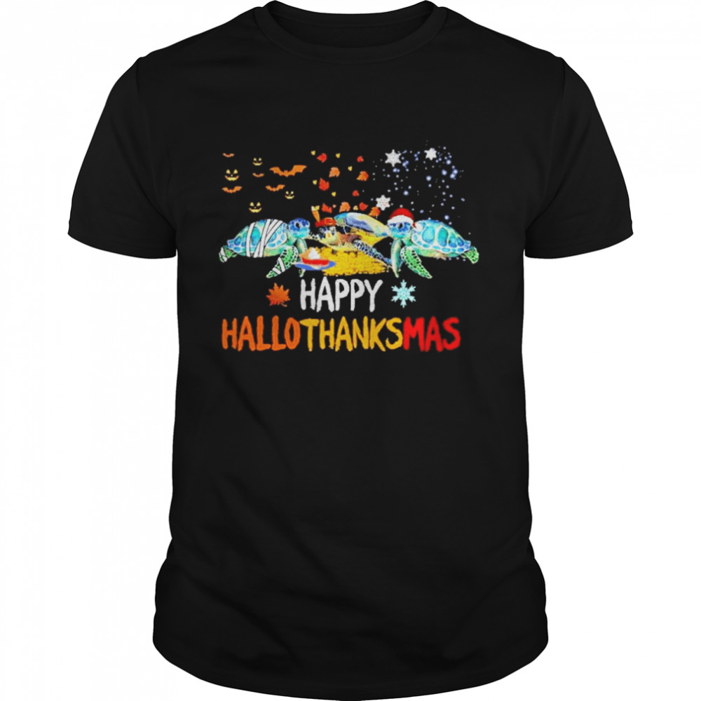 Turtle Halloween Happy HalloThanksMas 2021 T-Shirt