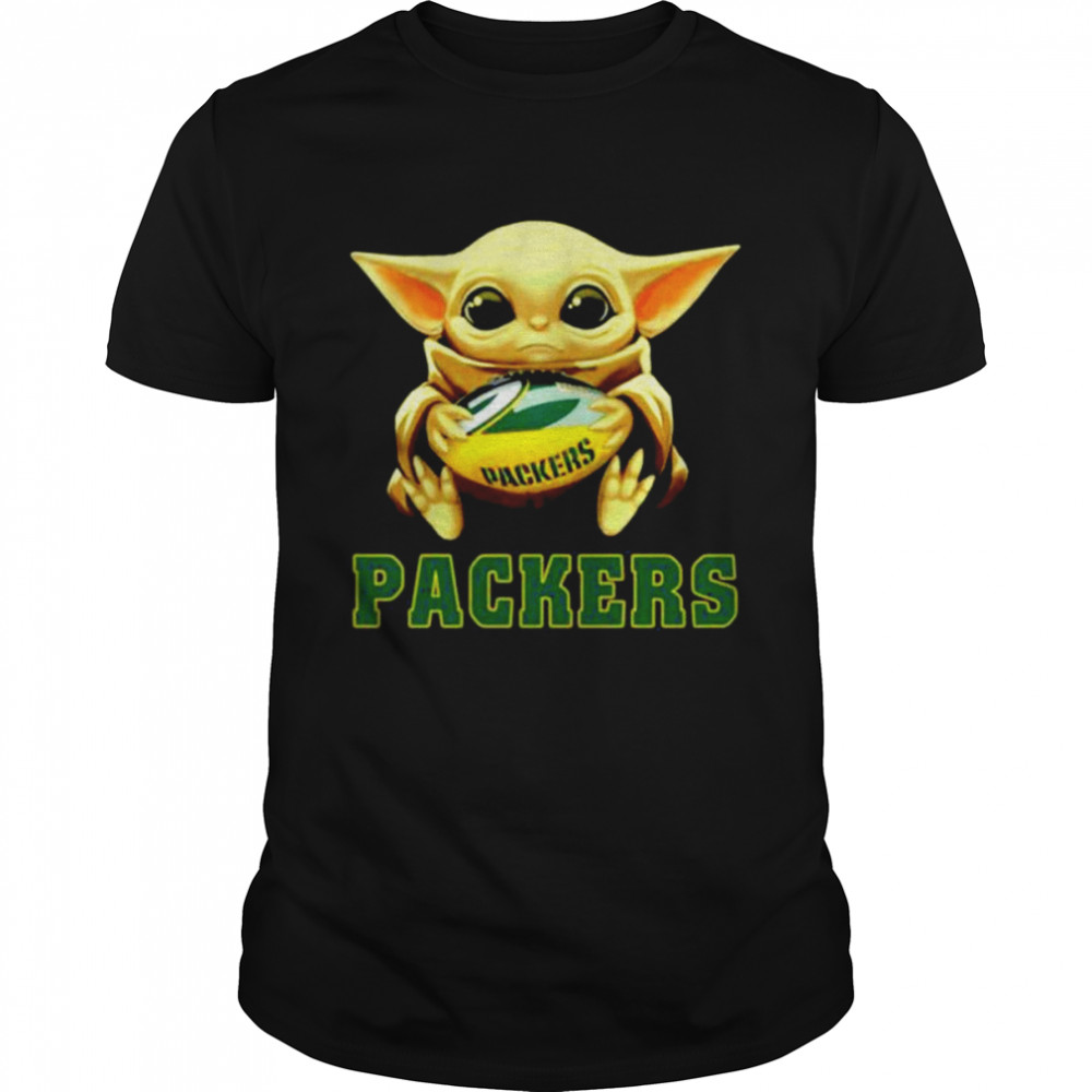 Baby Yoda hug I like Green Bay Packers more than people shirt