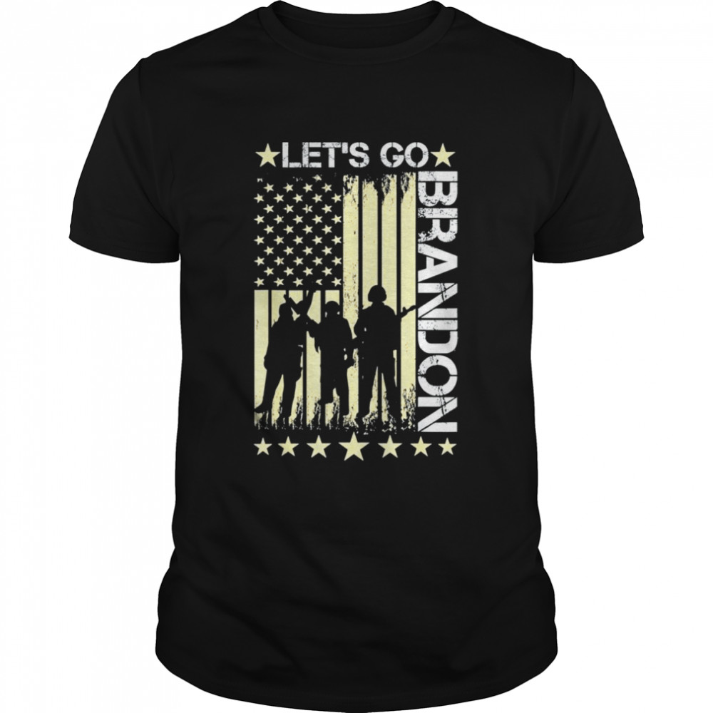 Gun American Flag Patriots Let’s Go Brandon Chant Veteran Shirt