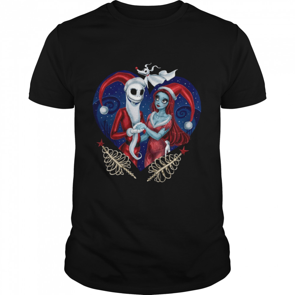 Jack Skellington And Sally Santa Merry Christmas Shirt