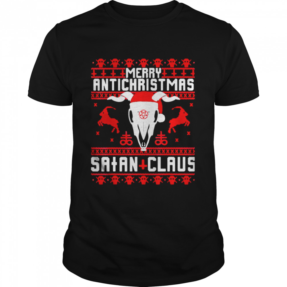 Merry Antichristmas Satan Claus Ugly Christmas Sweater Shirt