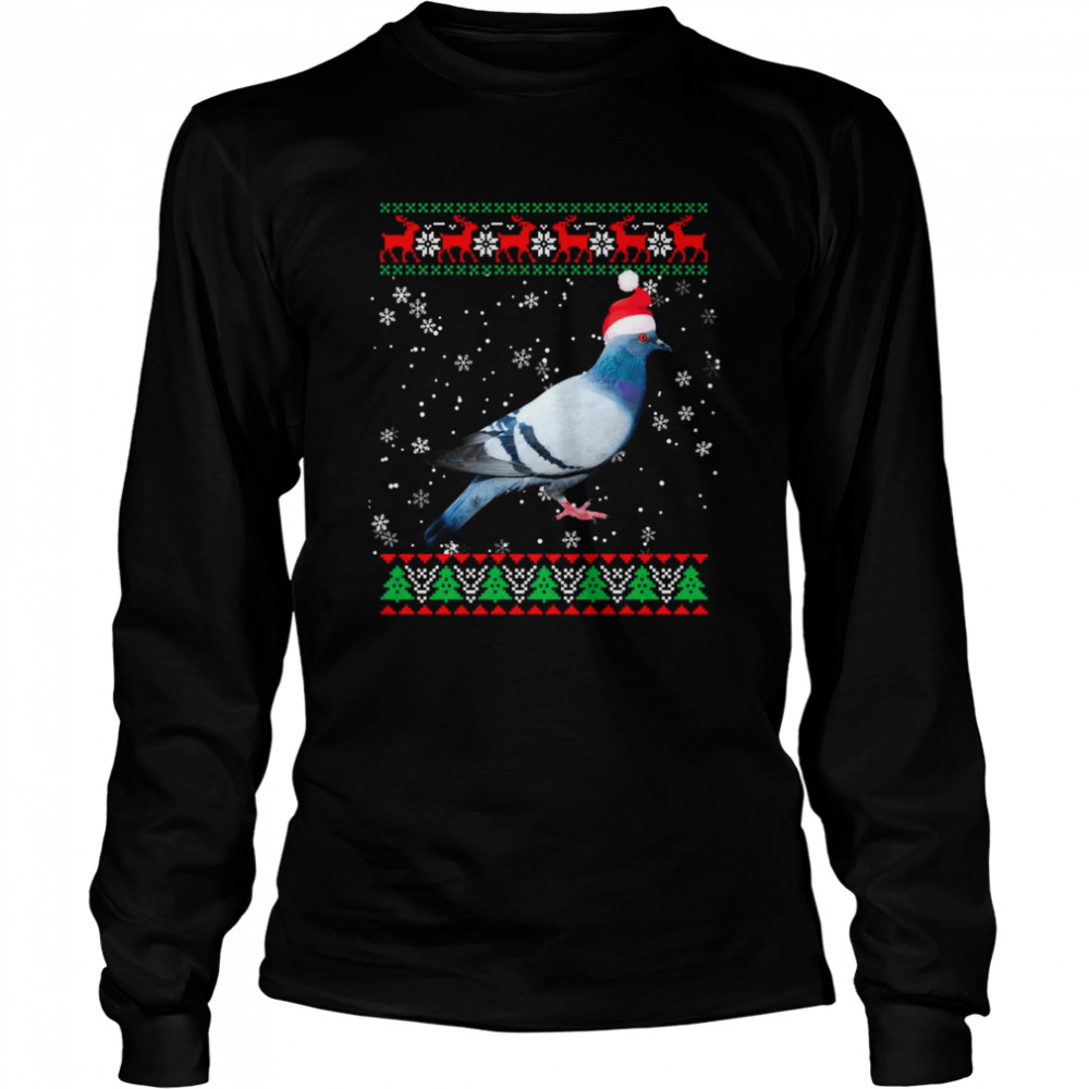 Ugly Xmas Animals Christmas Pigeon  Long Sleeved T-shirt